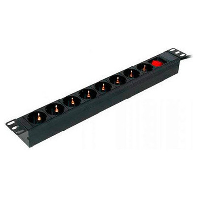 PEPEGREEN PDU TIPO REGLETA DE 8 TOMAS CON INTERRUPTOR Y CABLE DE 2M